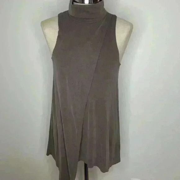 FREE PEOPLE Mock Neck Asymmetrical Sleeveless Dress - Small - Picture 2 of 5